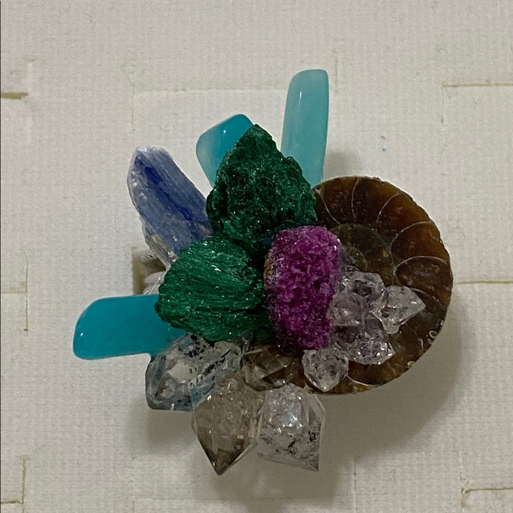 Unique Multicolor Gemstone Ring - image 2